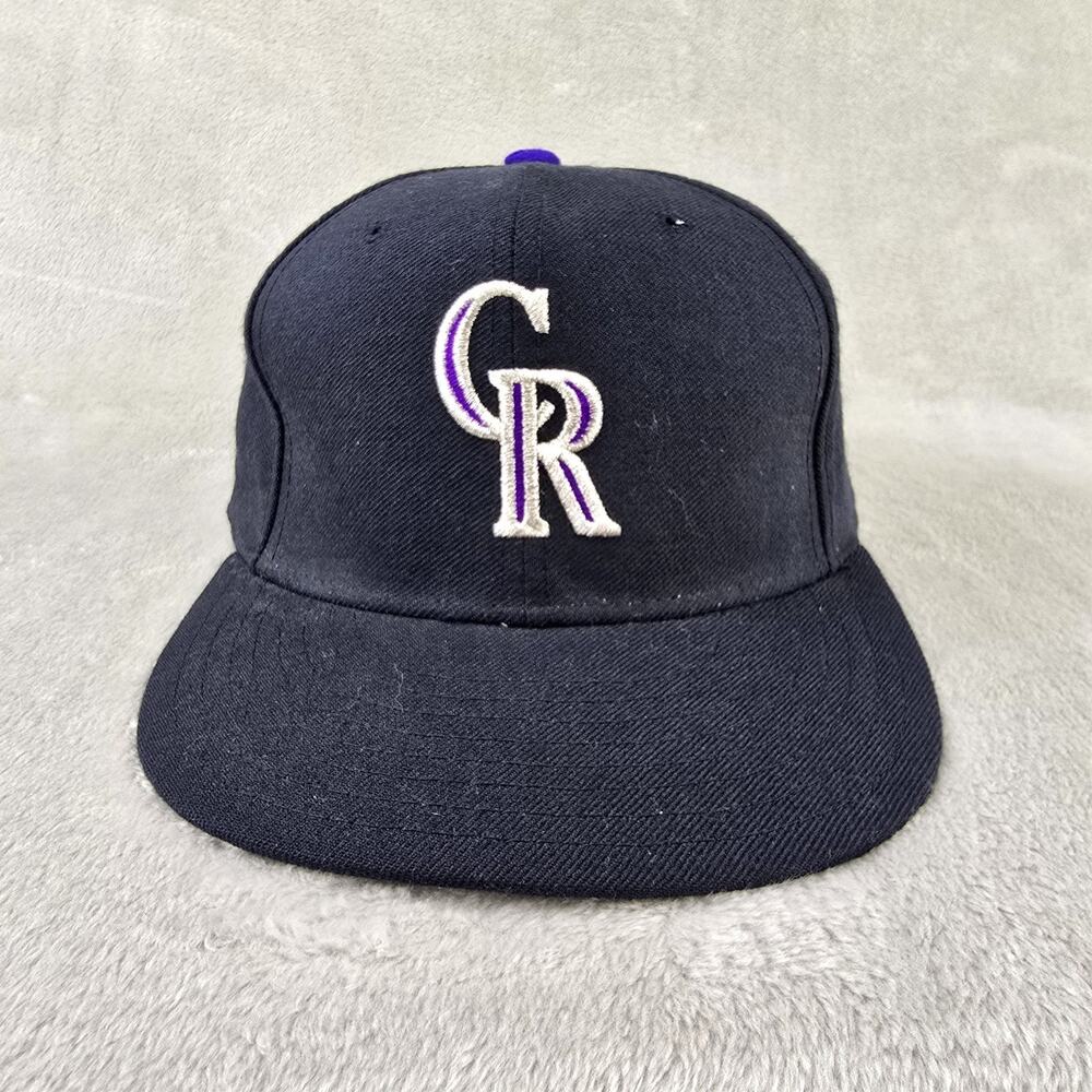 Vintage New Era Colorado Rockies Fitted Hat Sz 7 Wool Diamond Collection USA 90s